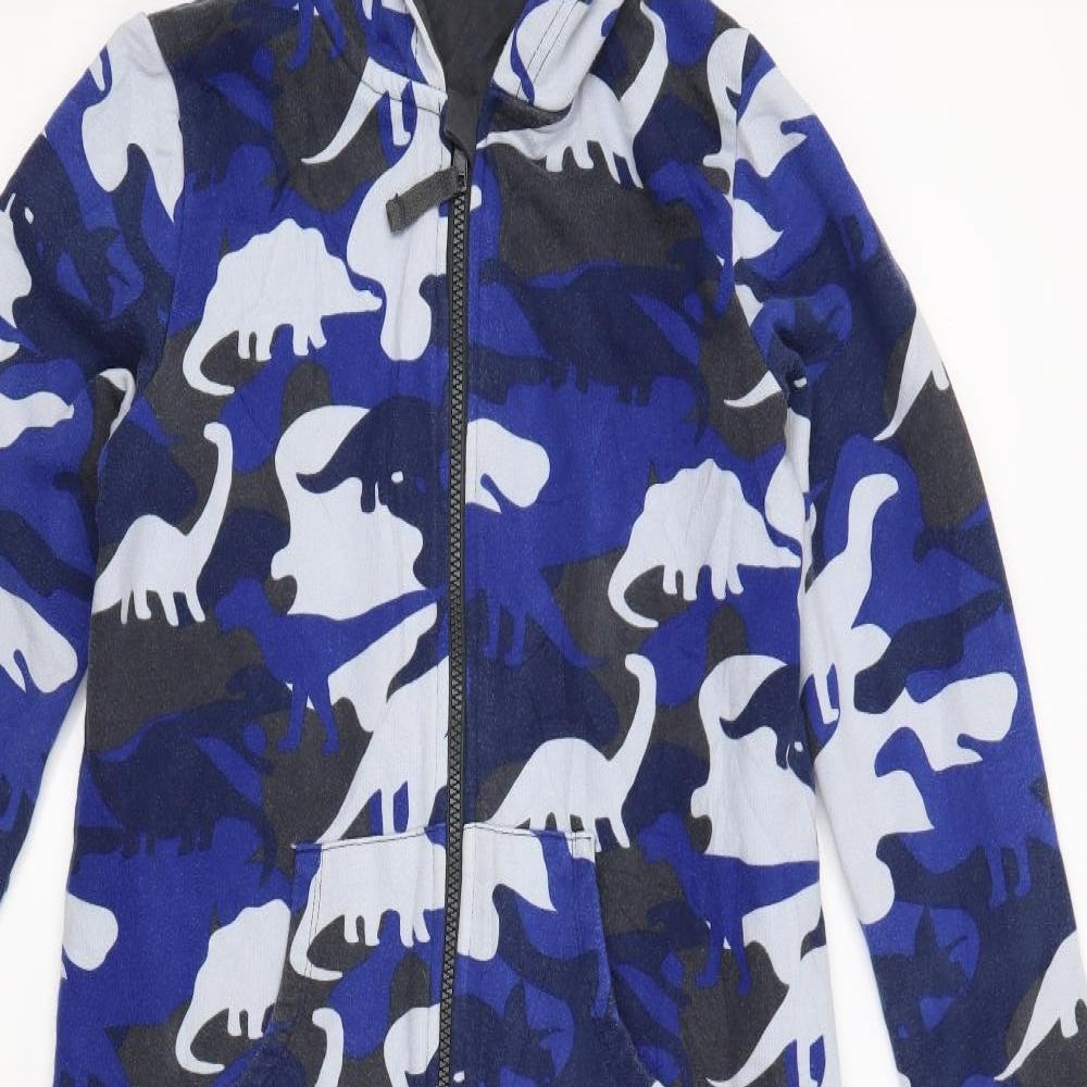M&S Boys Blue Camouflage   One Piece Size 11-12 Years  - DINOSAUR