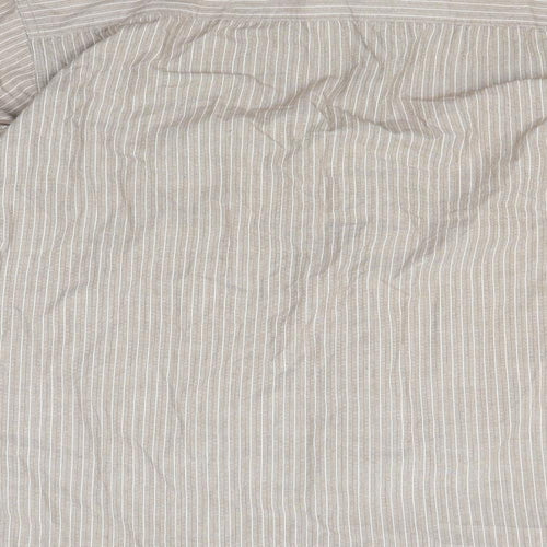 Monsoon Mens Brown Striped   Button-Up Size L