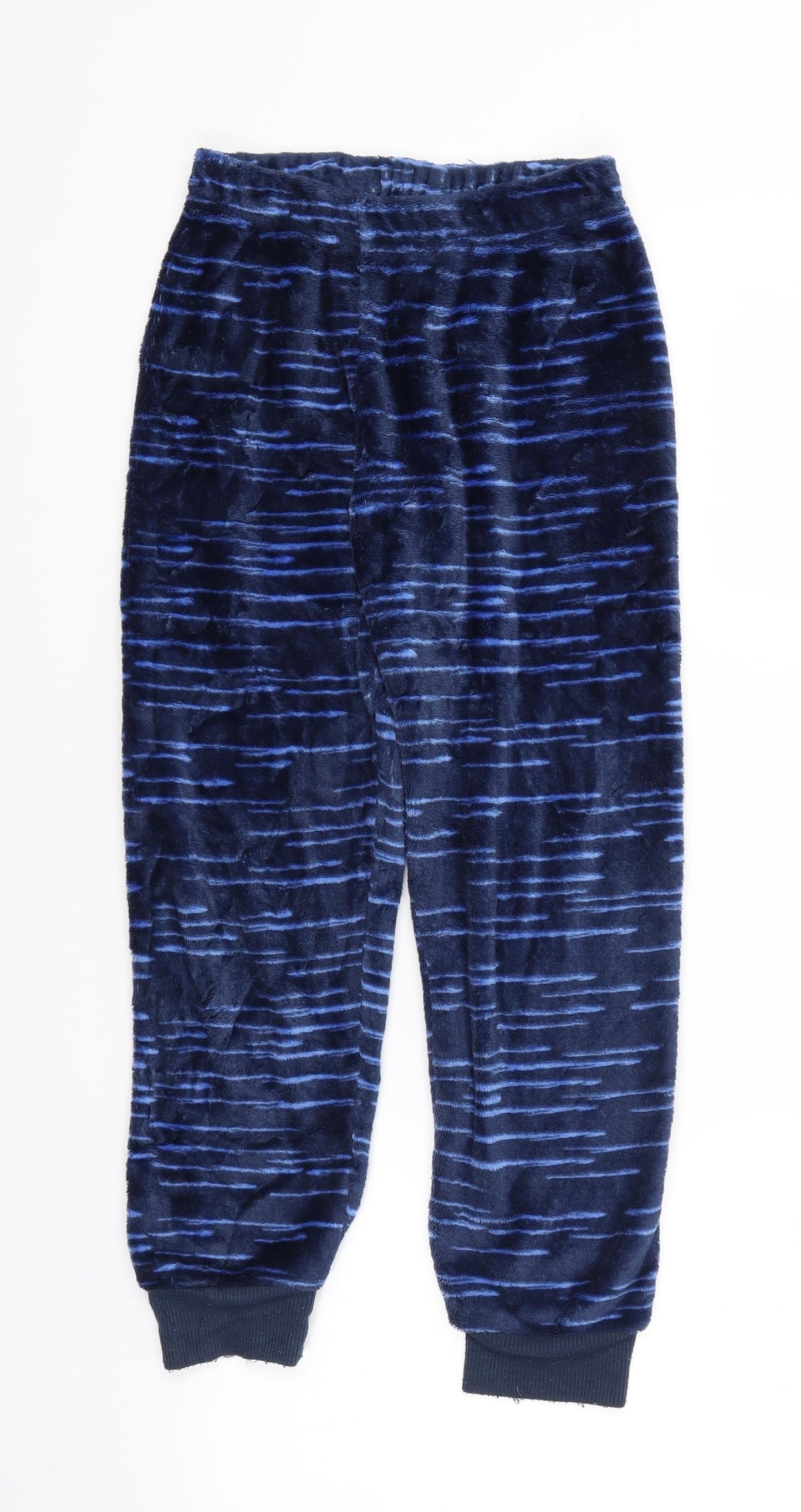 Lily & Dan Boys Blue Striped Fleece  Pyjama Pants Size 7-8 Years