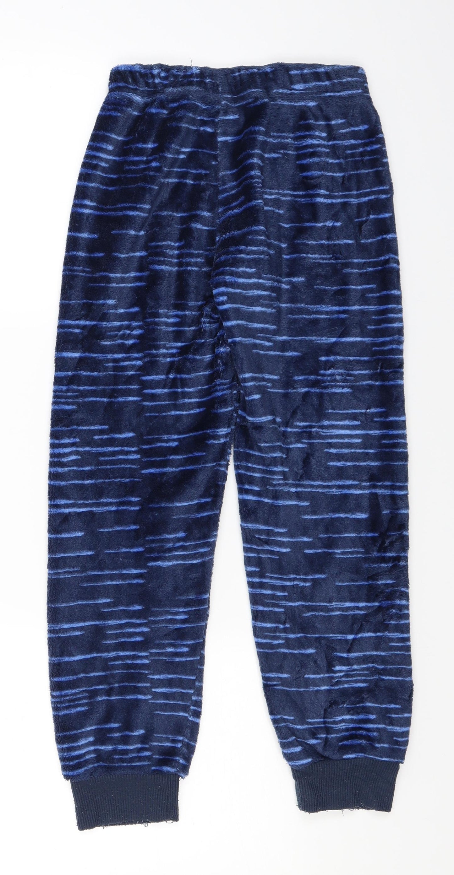 Lily & Dan Boys Blue Striped Fleece  Pyjama Pants Size 7-8 Years