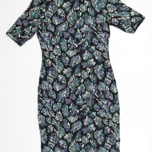 Marks and Spencer Womens Black Polka Dot  Pencil Dress  Size 8