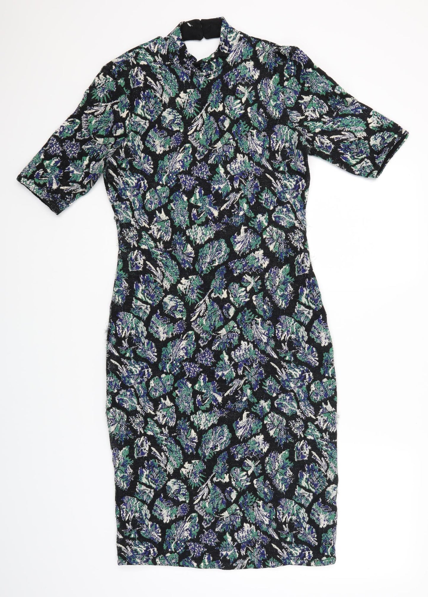 Marks and Spencer Womens Black Polka Dot  Pencil Dress  Size 8