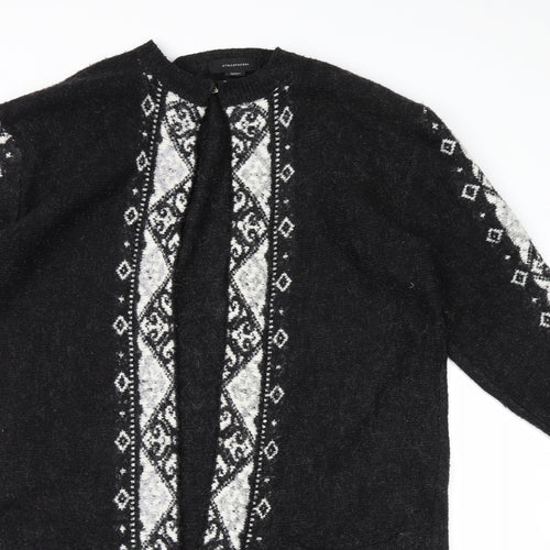 Primark Womens Grey Geometric  Cardigan Jumper Size M