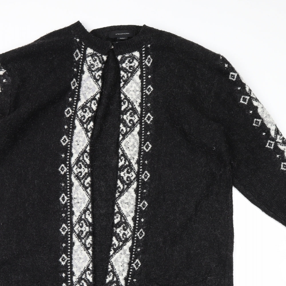 Primark Womens Grey Geometric  Cardigan Jumper Size M