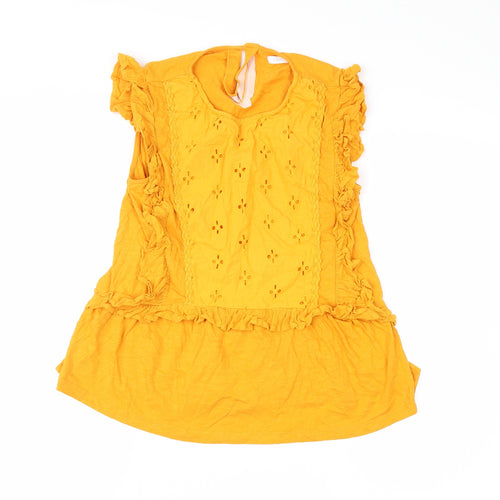 NEXT Girls Yellow Floral  Basic Blouse Size 14 Years