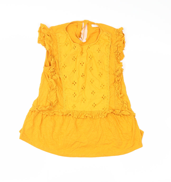 NEXT Girls Yellow Floral Basic Blouse Size 14 Years