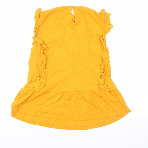NEXT Girls Yellow Floral  Basic Blouse Size 14 Years