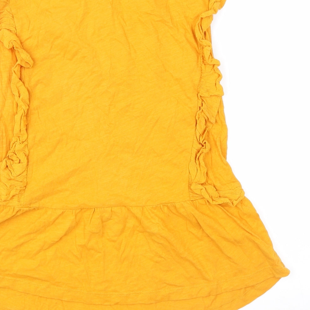 NEXT Girls Yellow Floral  Basic Blouse Size 14 Years