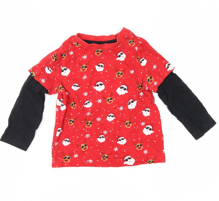 F&F  Red   Basic Casual Size 12-18 Months  - christmas