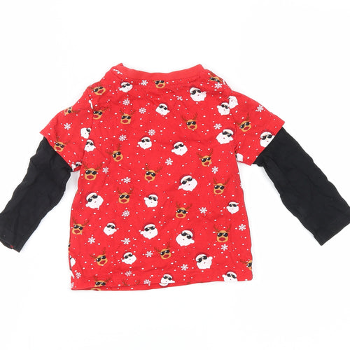 F&F  Red   Basic Casual Size 12-18 Months  - christmas
