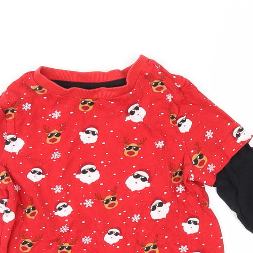F&F  Red   Basic Casual Size 12-18 Months  - christmas