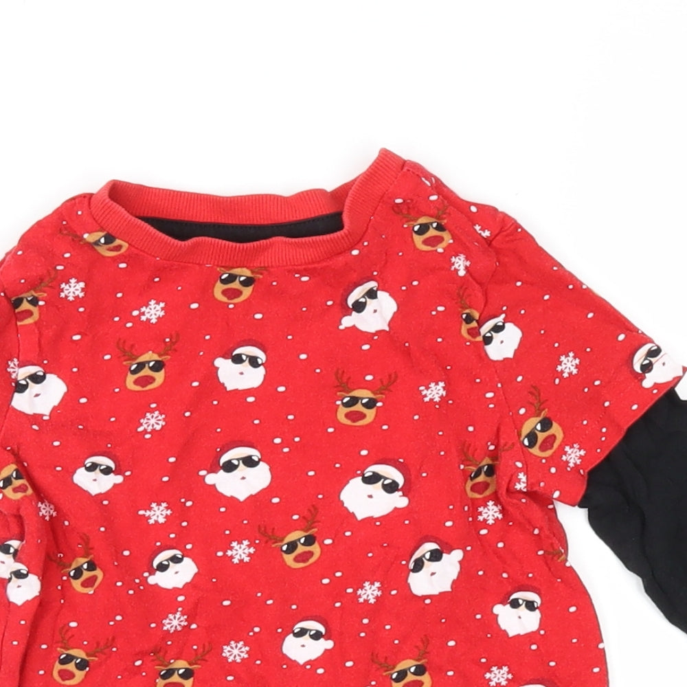 F&F  Red   Basic Casual Size 12-18 Months  - christmas