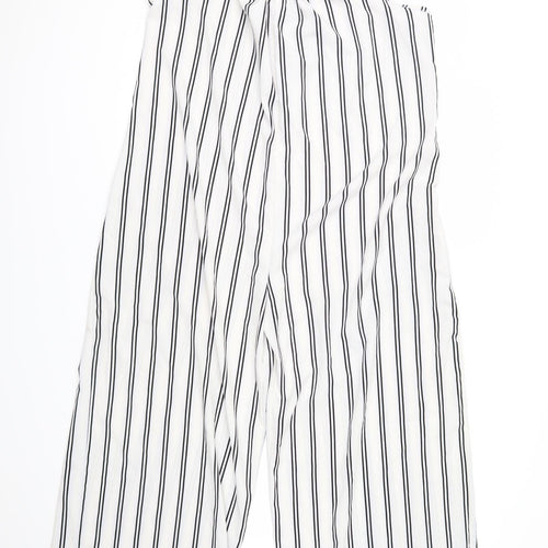 Preworn Womens White Striped  Jumpsuit One-Piece Size L