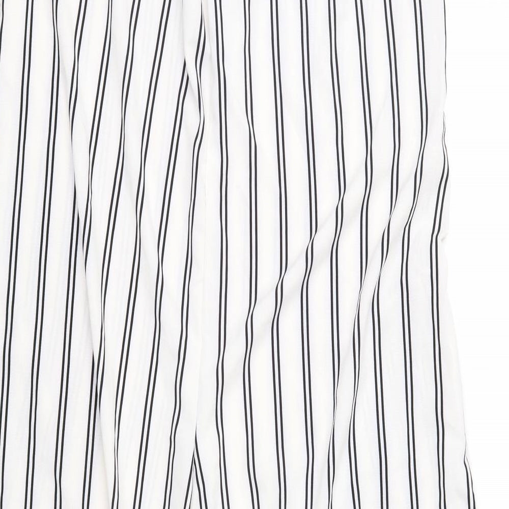 Preworn Womens White Striped  Jumpsuit One-Piece Size L