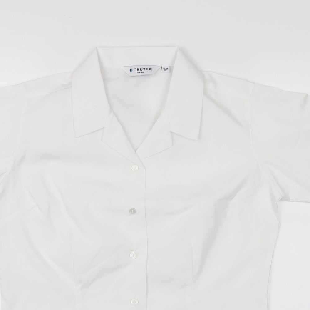 trutext Womens White   Basic Button-Up Size 4