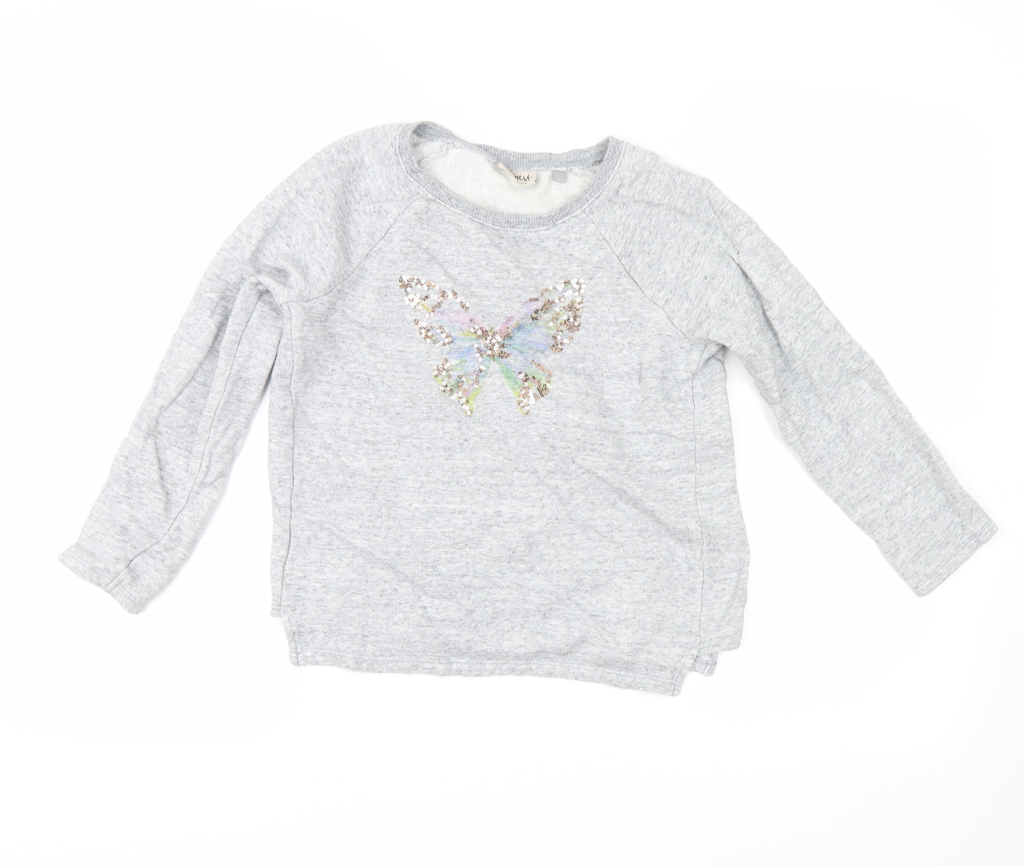 NEXT Girls Grey   Pullover Sweatshirt Size 9 Years  - butterfly