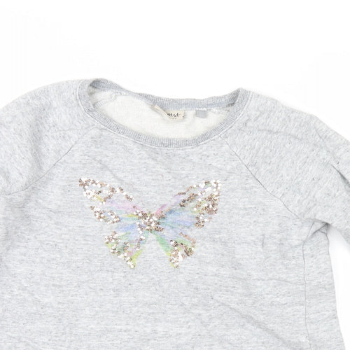 NEXT Girls Grey   Pullover Sweatshirt Size 9 Years  - butterfly