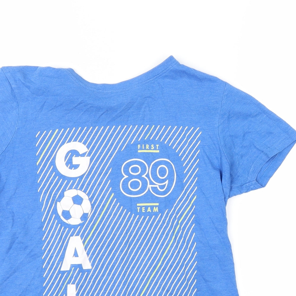 Primark Boys Blue   Basic T-Shirt Size 12-13 Years  - football