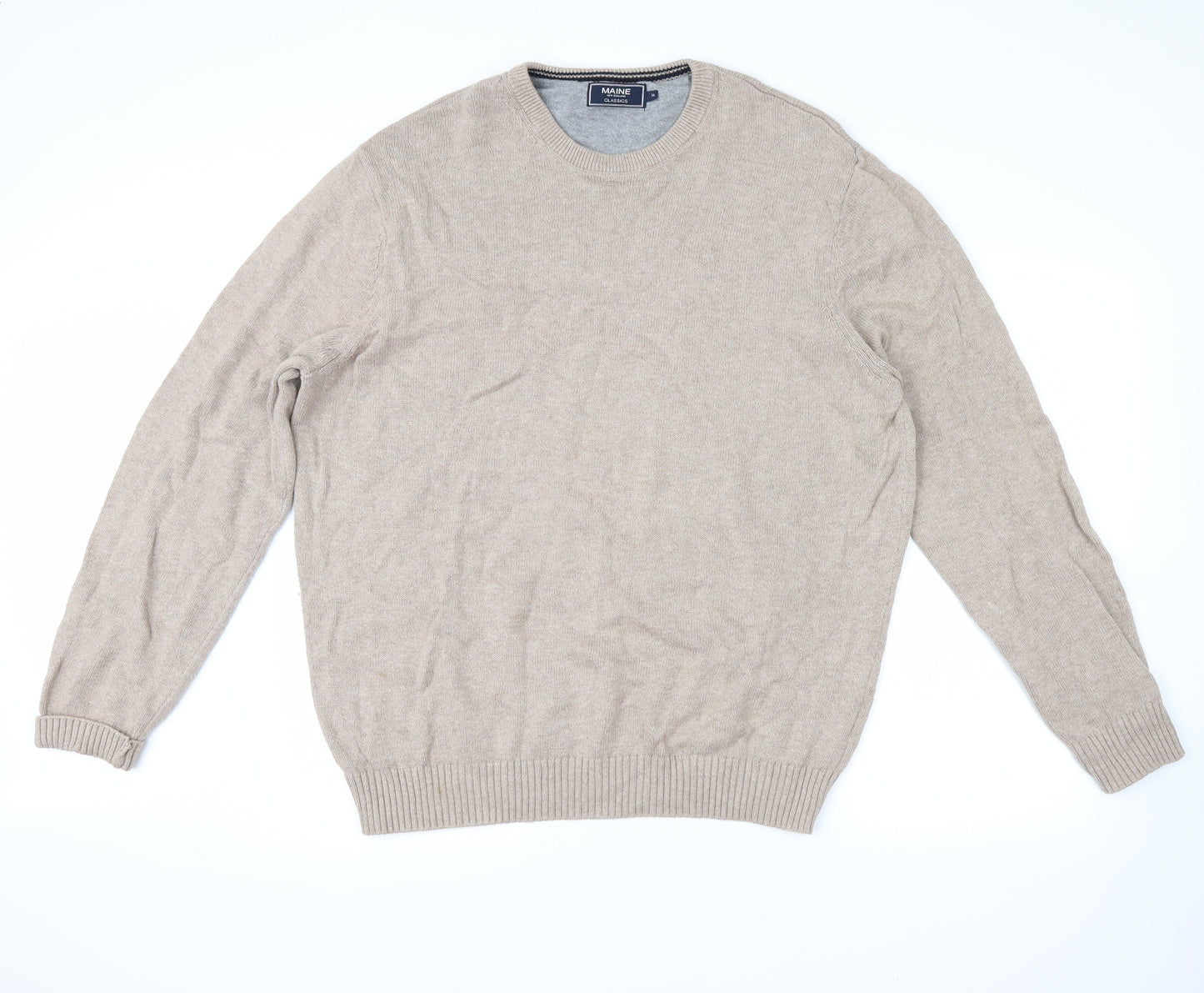 Maine New England Mens Beige   Pullover Jumper Size XL