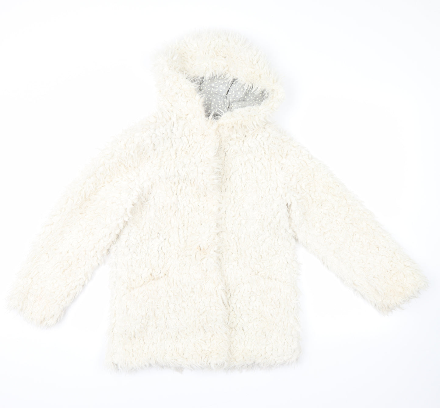 George Girls White   Cardigan Hoodie Size 9-10 Years