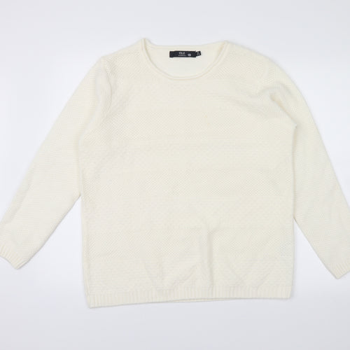 Isle Essentials Womens Ivory   Pullover Jumper Size M