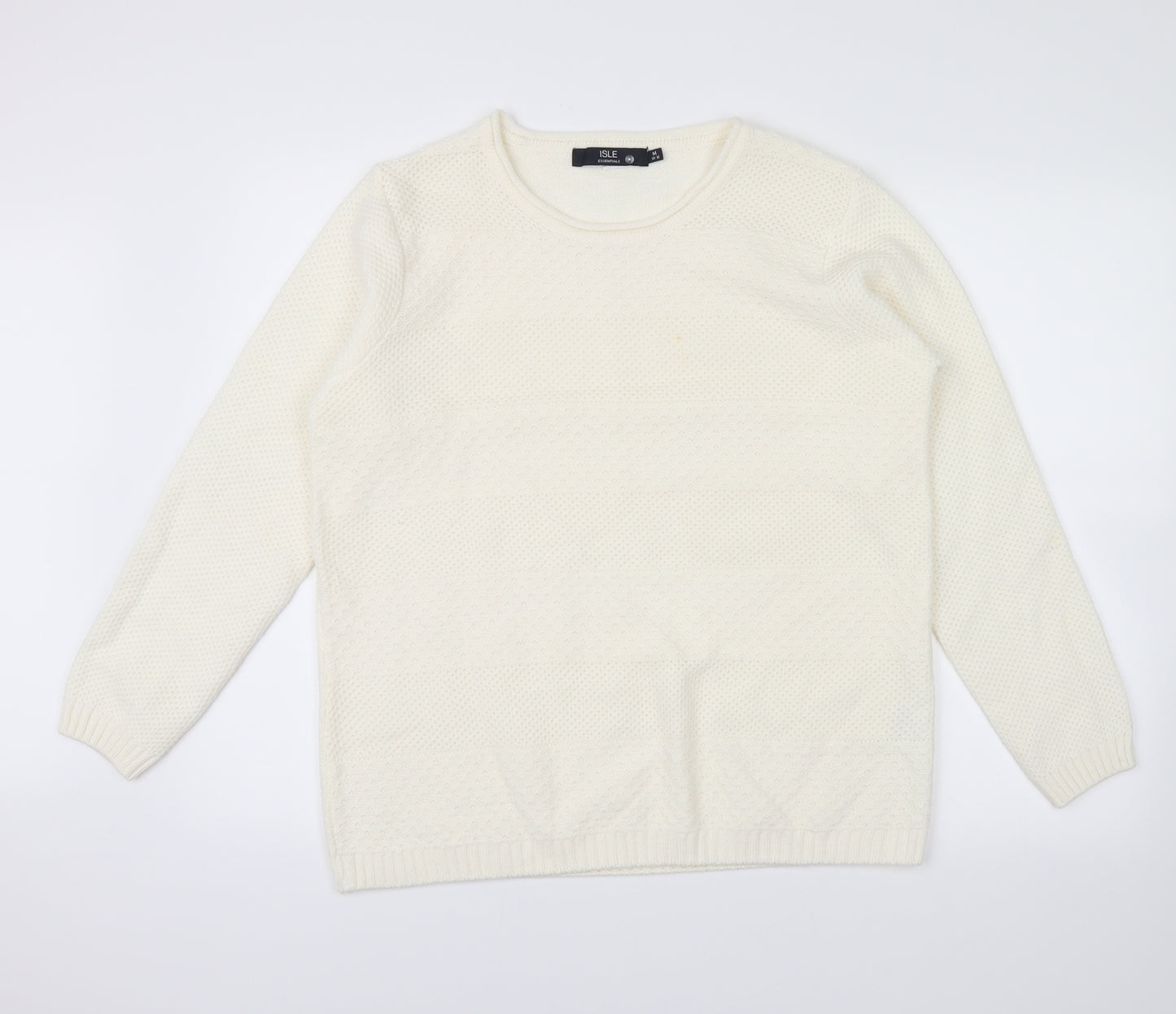 Isle Essentials Womens Ivory   Pullover Jumper Size M