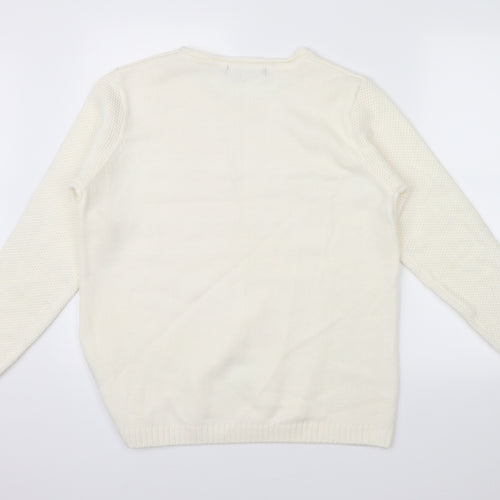 Isle Essentials Womens Ivory   Pullover Jumper Size M