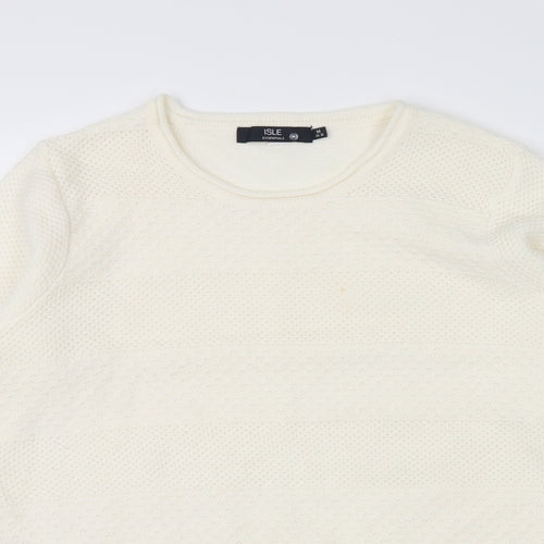 Isle Essentials Womens Ivory   Pullover Jumper Size M