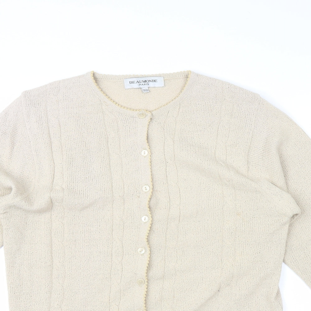 Beaumonde Womens Beige   Cardigan Jumper Size 10
