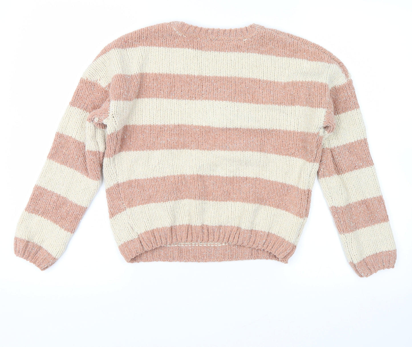 Primark Girls Brown Striped  Pullover Jumper Size 8-9 Years