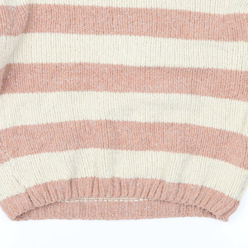 Primark Girls Brown Striped  Pullover Jumper Size 8-9 Years