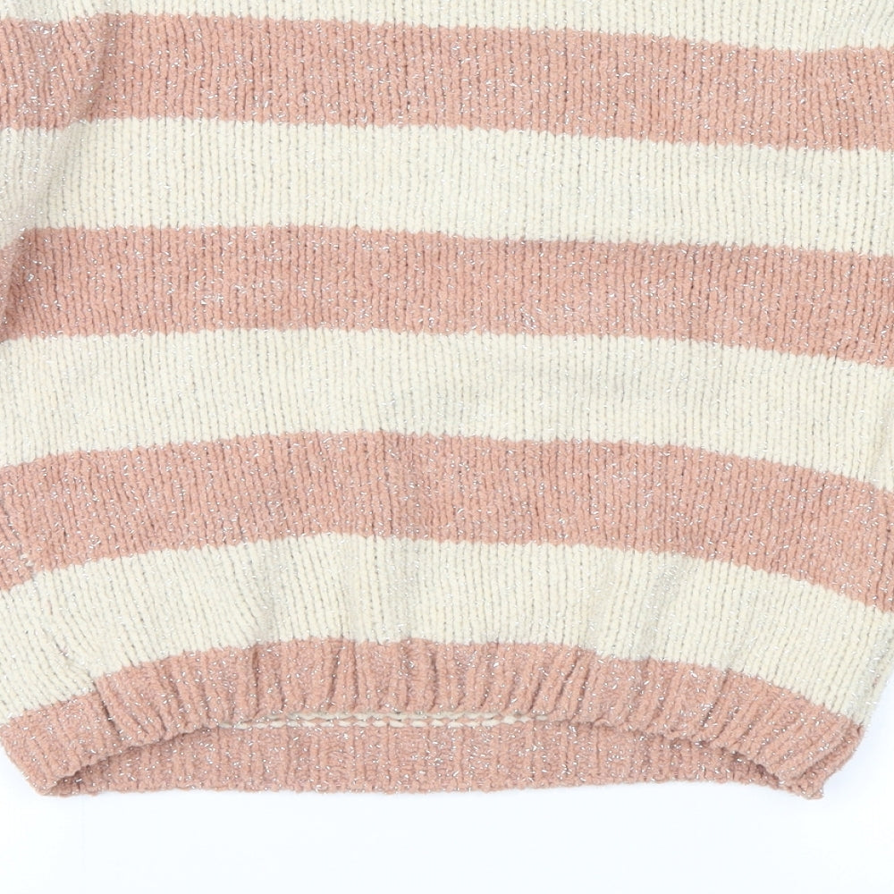 Primark Girls Brown Striped  Pullover Jumper Size 8-9 Years
