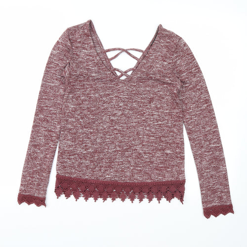Miss Selfridge Womens Red   Pullover Jumper Size 4