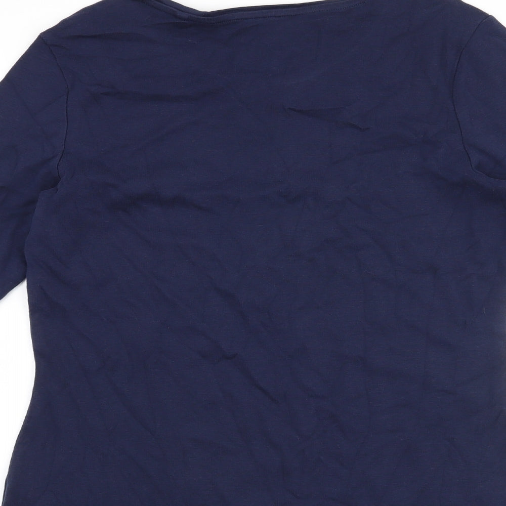 M&S Womens Blue   Basic T-Shirt Size M
