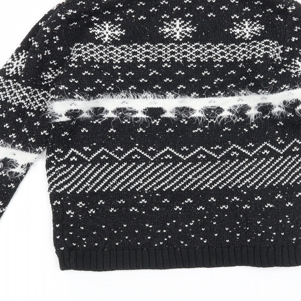 M&S  Girls Black   Pullover Jumper Size 8-9 Years