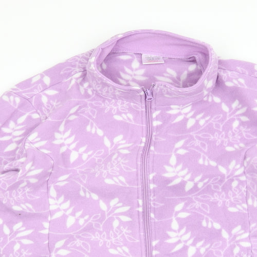 Anne De Lancay Womens Purple Floral  Full Zip Jumper Size 18
