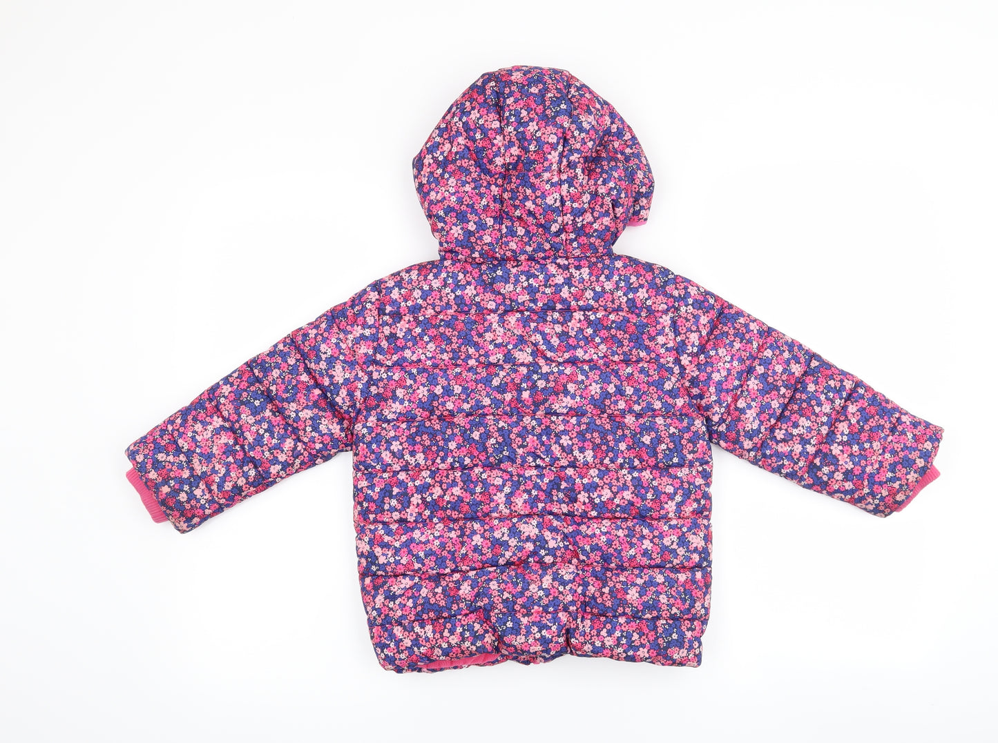 Blue Zoo Girls Pink Floral  Puffer Jacket Coat Size 4-5 Years