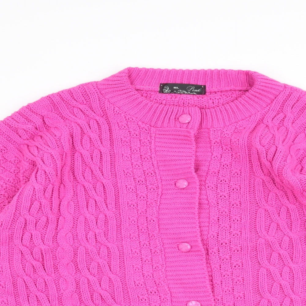 PINK Womens Pink   Cardigan Jumper Size M