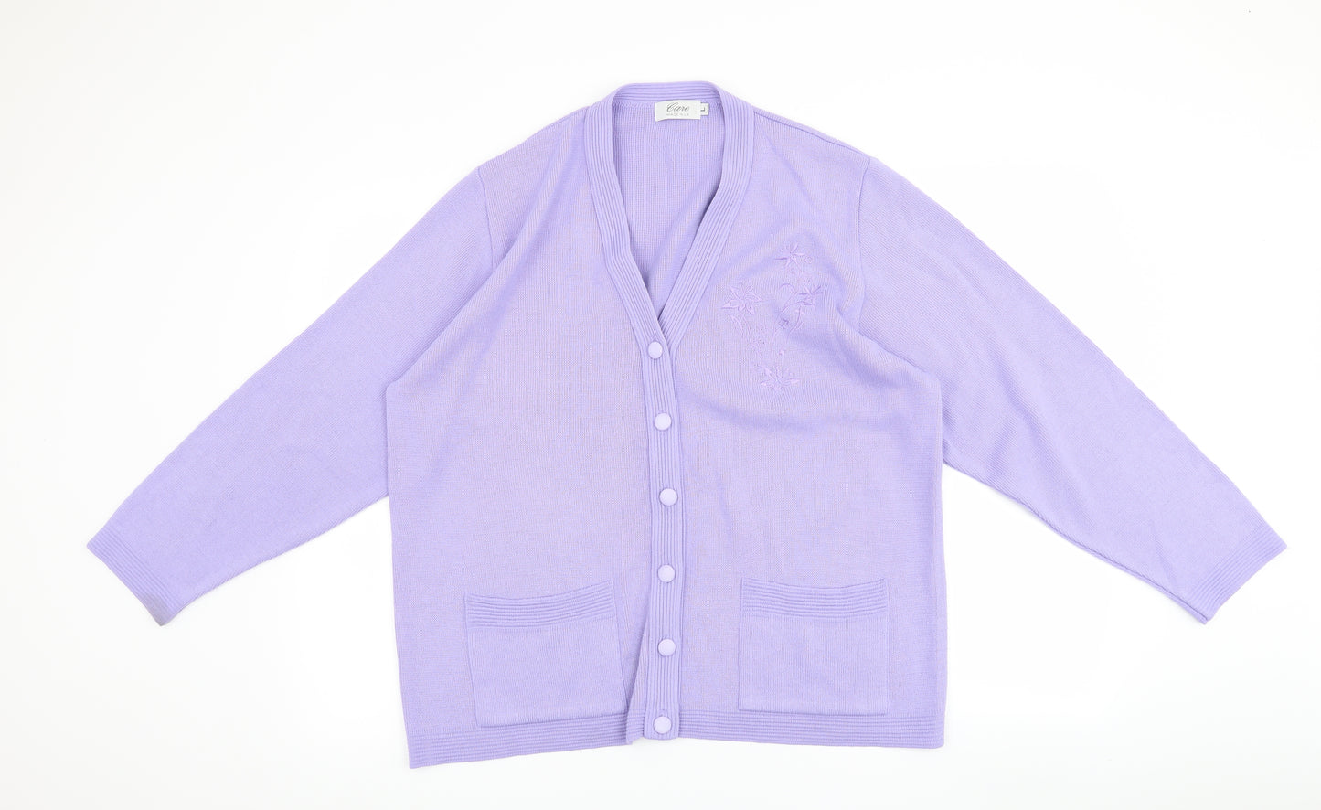 CARE Womens Purple   Cardigan Jumper Size L
