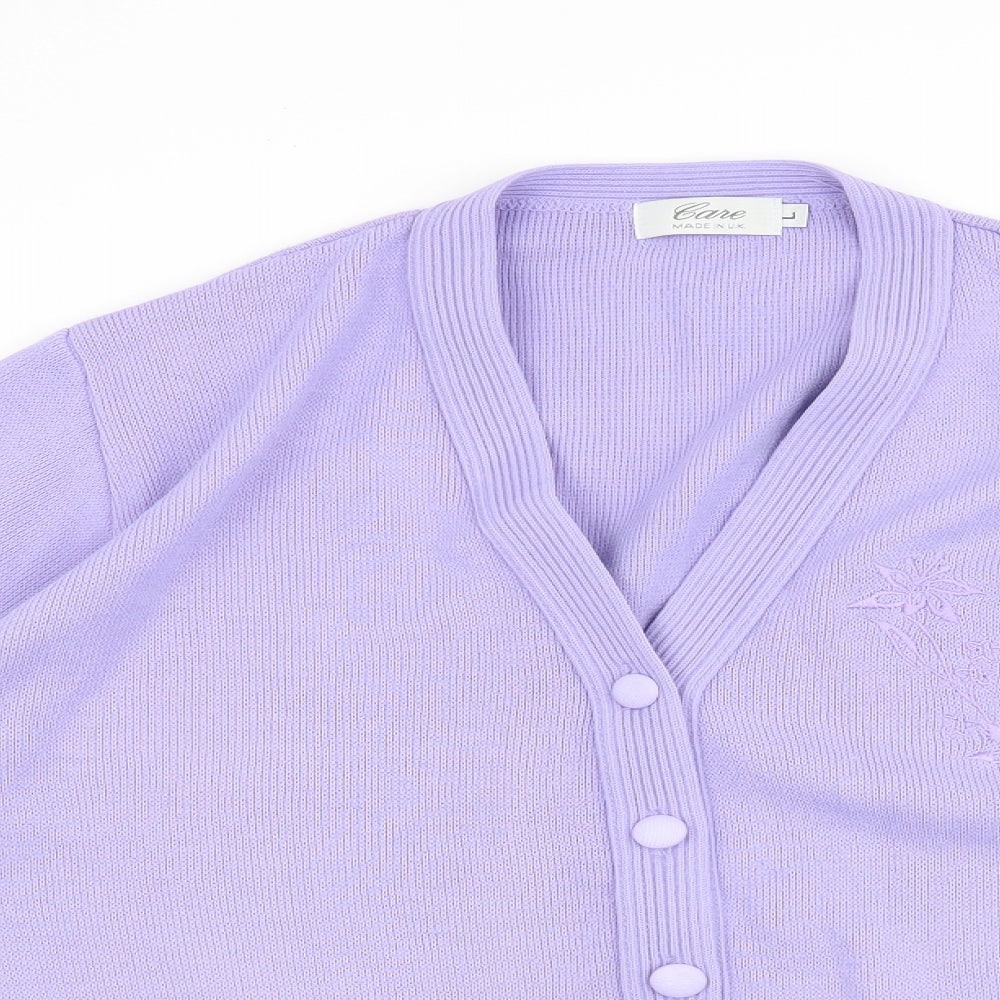 CARE Womens Purple   Cardigan Jumper Size L