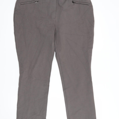 M&S  Womens Grey   Cropped Trousers Size 16 L26 in