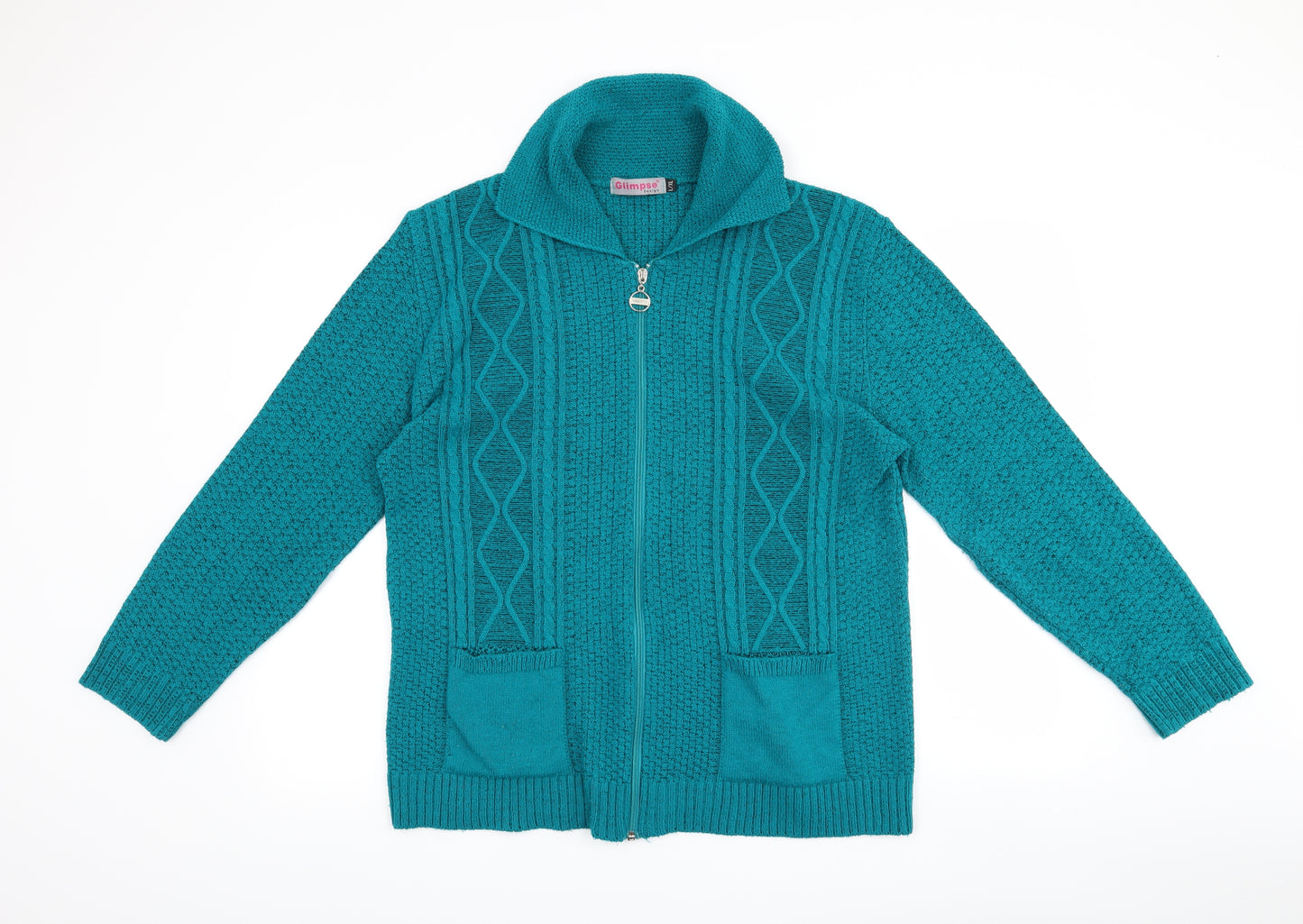 Glimpse Womens Blue   Full Zip Jumper Size L