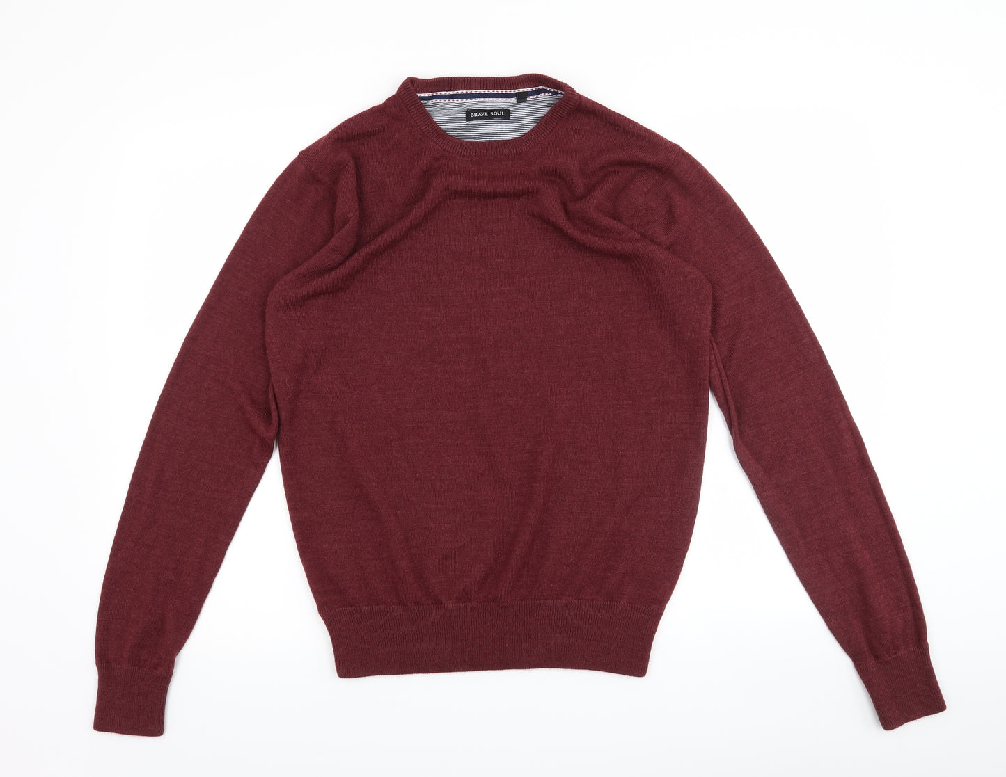 Brave Soul Mens Red   Pullover Jumper Size M