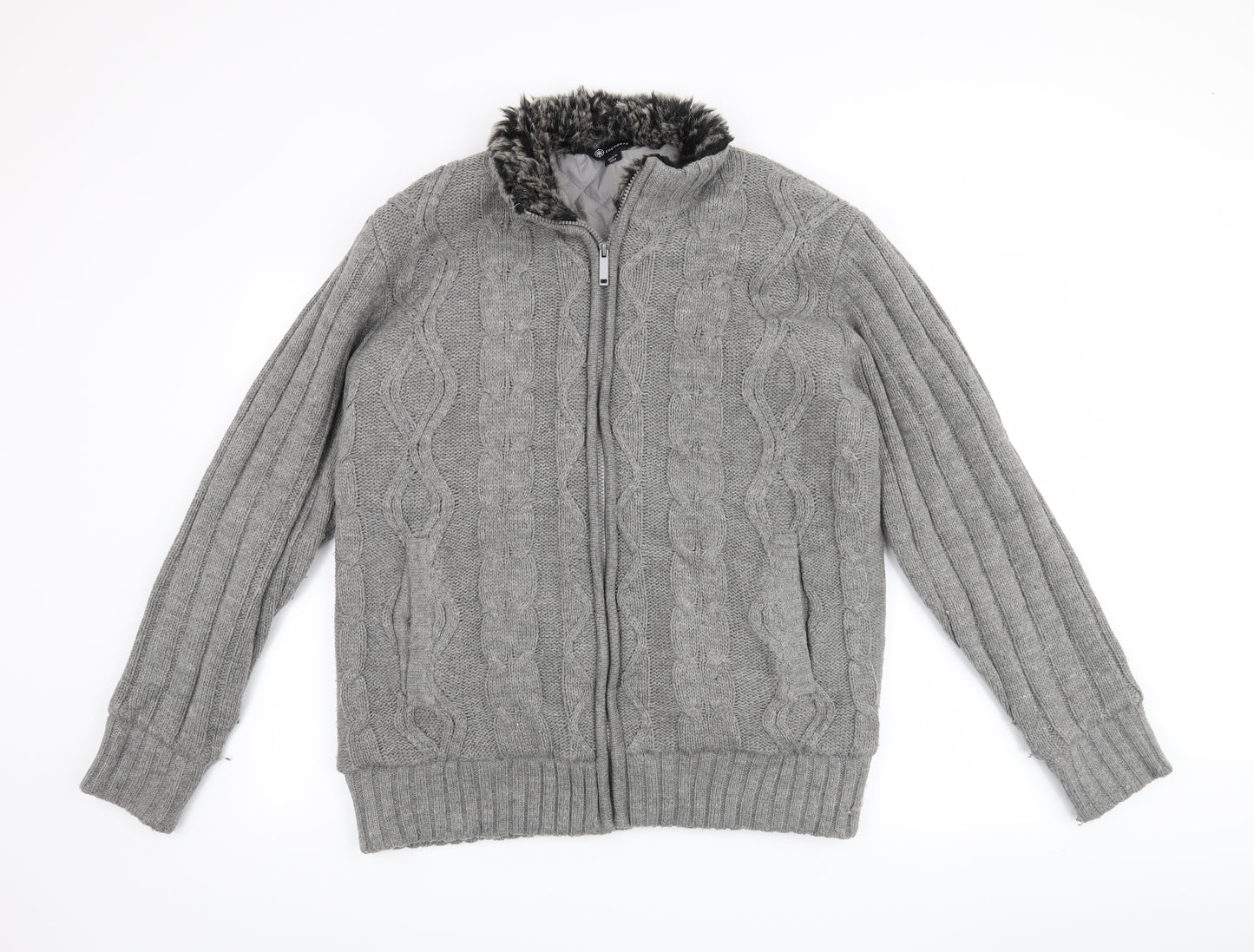 South Bay Mens Grey   Full Zip Jumper Size M