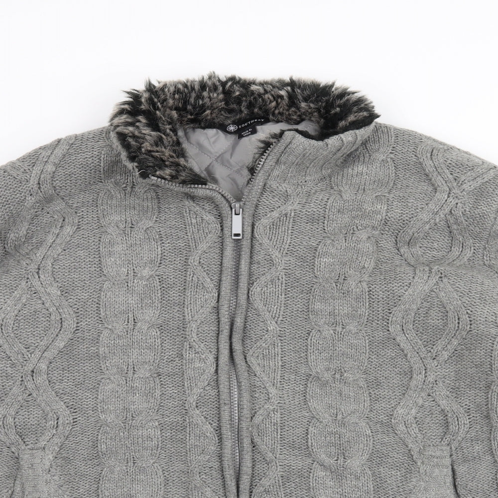 South Bay Mens Grey   Full Zip Jumper Size M