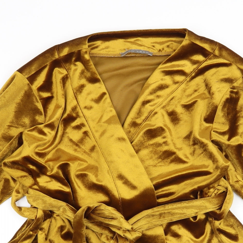 New Look Womens Gold   Cardigan Jumper Size S