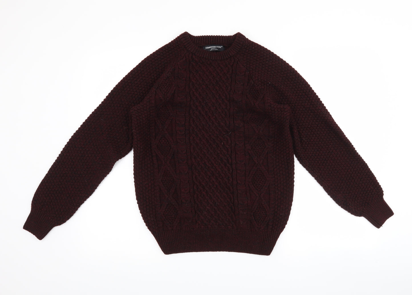 Cedar Wood State Mens Purple   Pullover Jumper Size S