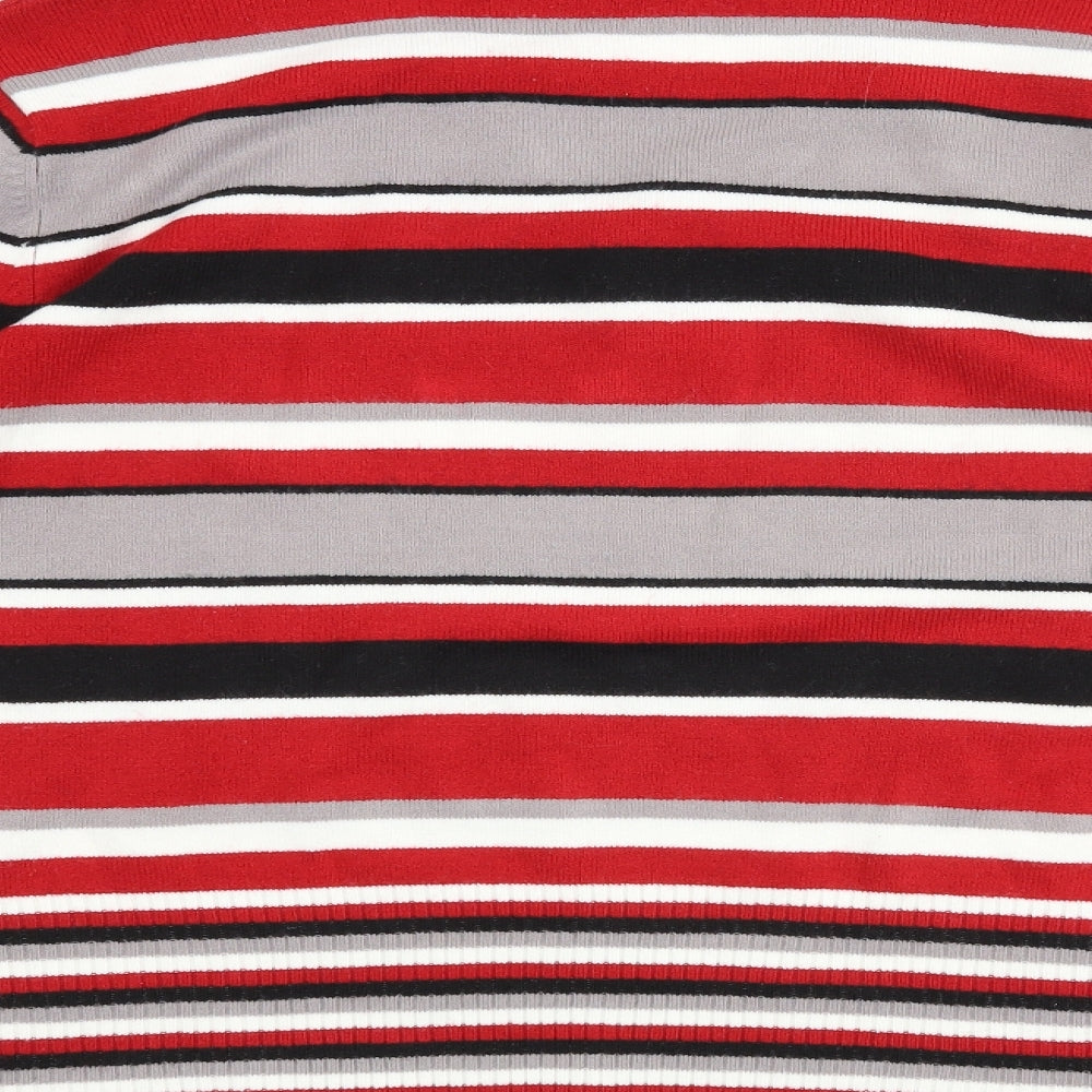 JORDANA Womens Red Striped  Pullover Jumper Size 3XL
