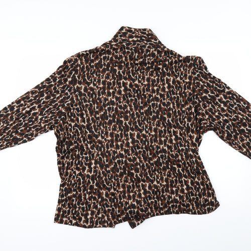 Marks and Spencer Womens Brown Animal Print  Cardigan Jumper Size 22