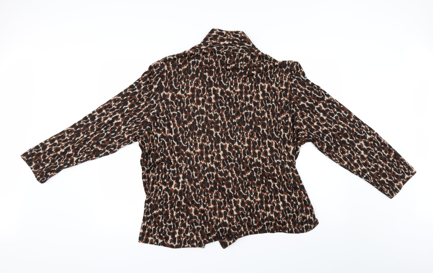 Marks and Spencer Womens Brown Animal Print  Cardigan Jumper Size 22